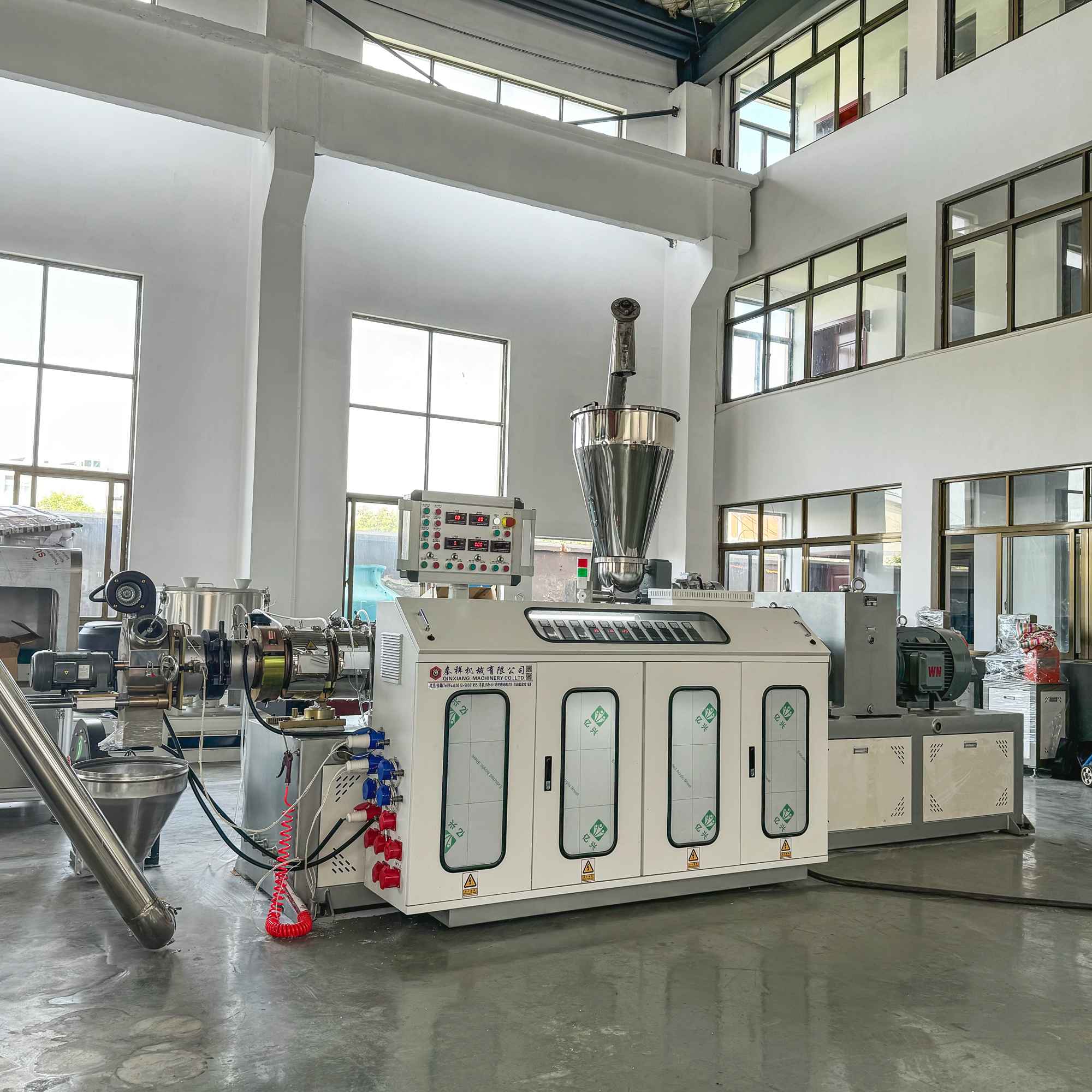 PVC Plastic Pellet Granulation Extrusion Granulators Production Line SJSZ80-156 conical twin extruder