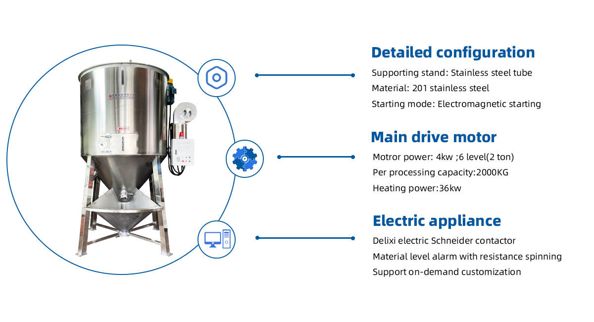 Plastic Dryer Mixer With Heating machine details