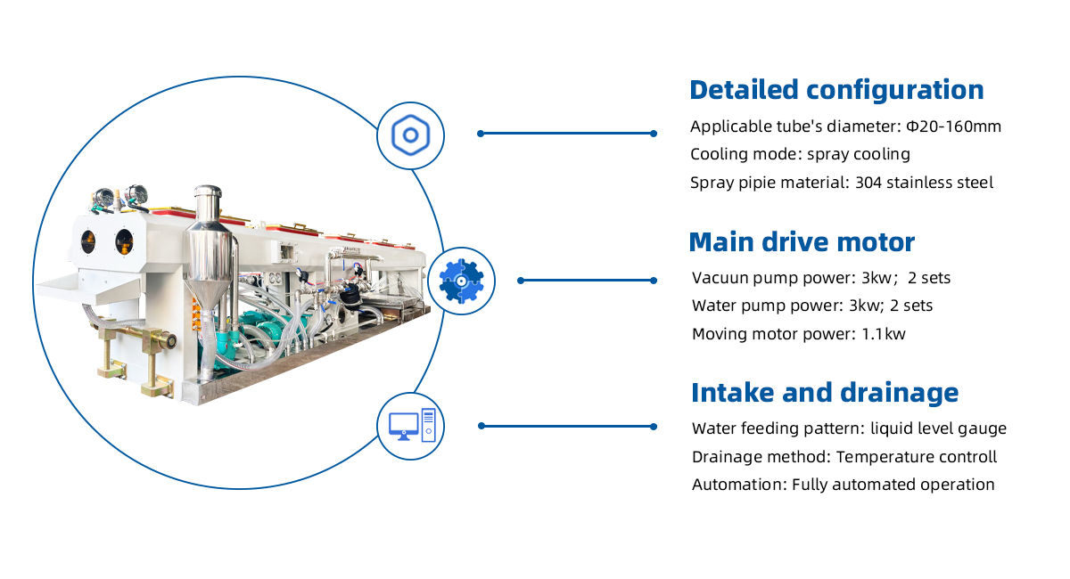 16-63mm plastic PVC pipe Vacuum Calibration Forming Tank details