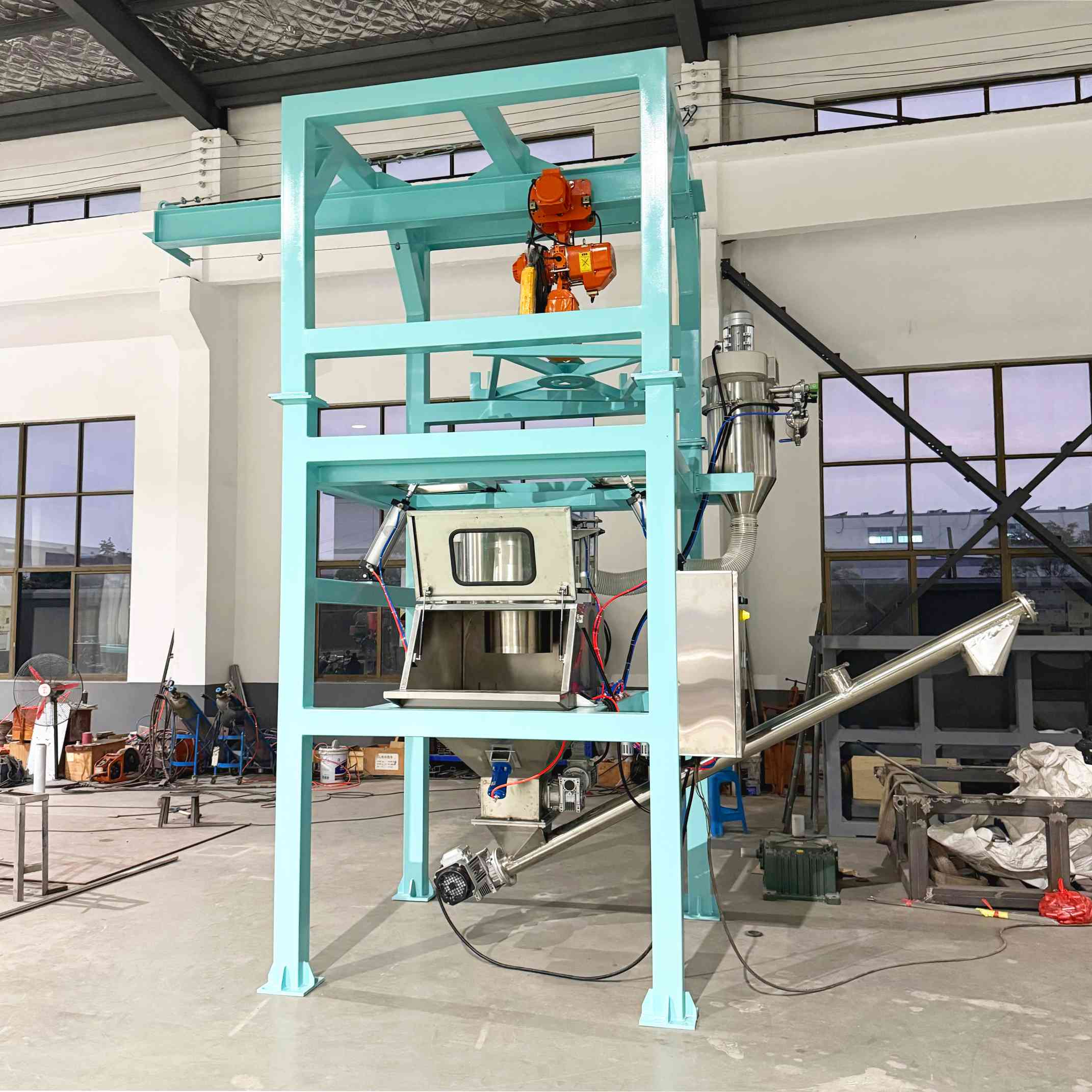 Material Bulk Bag Unloader Weigh Batch Discharger System Bulk Bag Unloader Station Machine