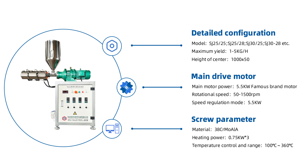 Single Screw Extruder Lab Mini Plastic Extruder details