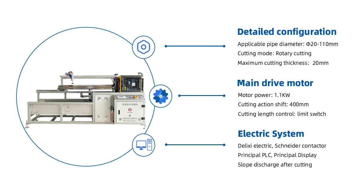 Plastic pipe fixed length cutting machine details