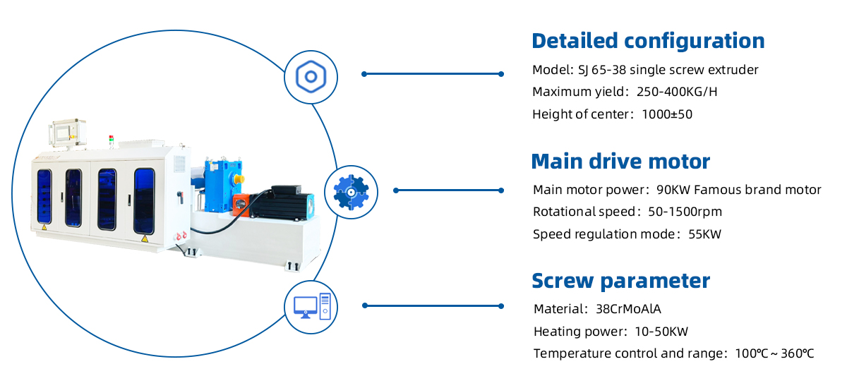plastic MPP/PE pipe extrusion line main extruder machine detail