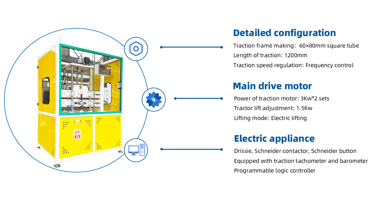 Electric lift Belt haul off unit Machine details