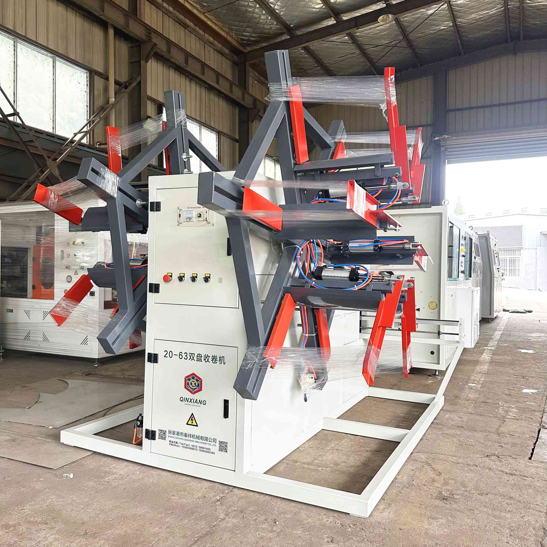 plastic pipe winding machine double disk